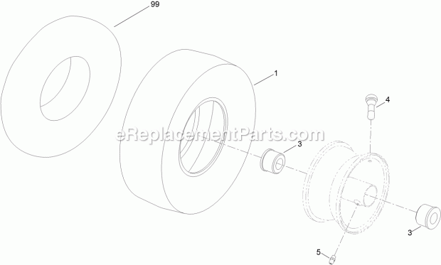 Toro 74750 (315000001-315999999) Timecutter Mx 3450 Riding Mower, 2015 Caster Wheel Assembly No. 130-0736 Diagram