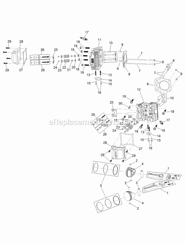 Toro 74775 (316000001-316999999) Timecutter Mx 5000 Riding Mower, 2016 Piston and Cylinder Head Assembly Engine Assembly No. 127-9041 Diagram