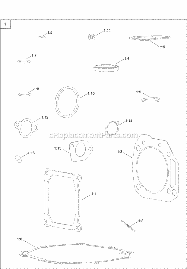 Toro 74780 (315000001-315999999) Timecutter Sw 3200 Riding Mower, 2015 Gasket and Seal Kit Engine Assembly No. 121-0412 Diagram