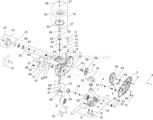 Toro 74813 (290000001-290999999)(2009) Lawn Tractor Rh Transmission Assembly No. 109-3371 Diagram