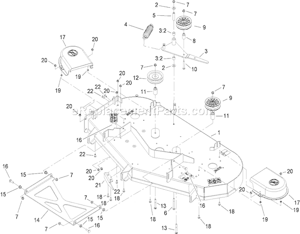 Toro 74815 (280000001-280999999)(2008) Lawn Tractor 52 Inch Deck Assembly Diagram