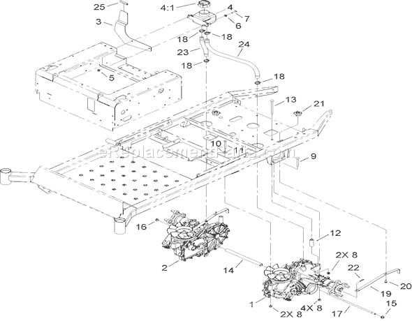 Toro 74815 (280000001-280999999)(2008) Lawn Tractor Transmission Assembly Diagram