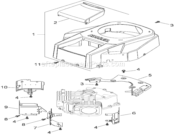 Toro 74815 (280000001-280999999)(2008) Lawn Tractor Blower Housing Assembly Kohler Sv830-0013 Diagram