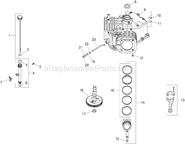 Toro 74815 (290000001-290999999)(2009) Lawn Tractor Crankcase Assembly Kohler Sv830-0013 Diagram
