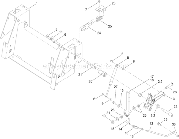 Toro 74833 (310000001-310999999)(2010) Lawn Tractor Motion Control Assembly Diagram
