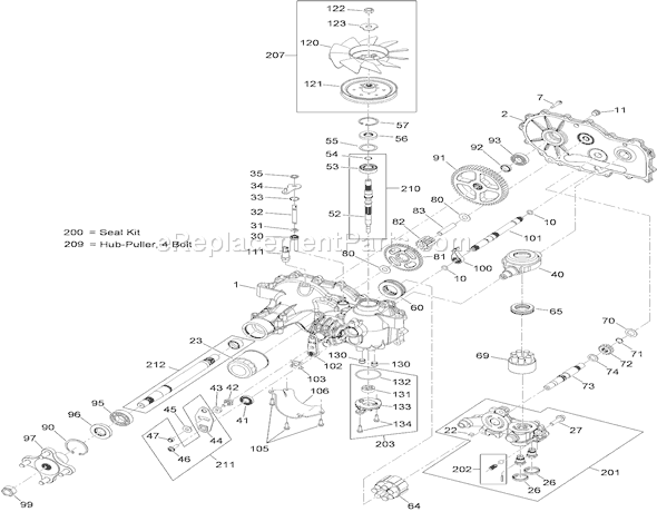 Toro 74833 (310000001-310999999)(2010) Lawn Tractor Rh Hydro Assembly No. 115-2550 Diagram