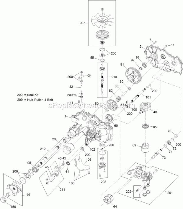 Toro 74841 (312000001-312999999) Titan Zx4820 Zero-turn-radius Riding Mower, 2012 Rh Hydro Assembly No. 115-2550 Diagram