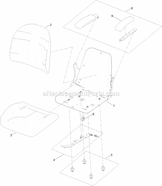 Toro 74846 (315000463-315999999) Titan Zx 4800 Zero-turn-radius Riding Mower, 2015 Seat Assembly No. 131-4147 Diagram
