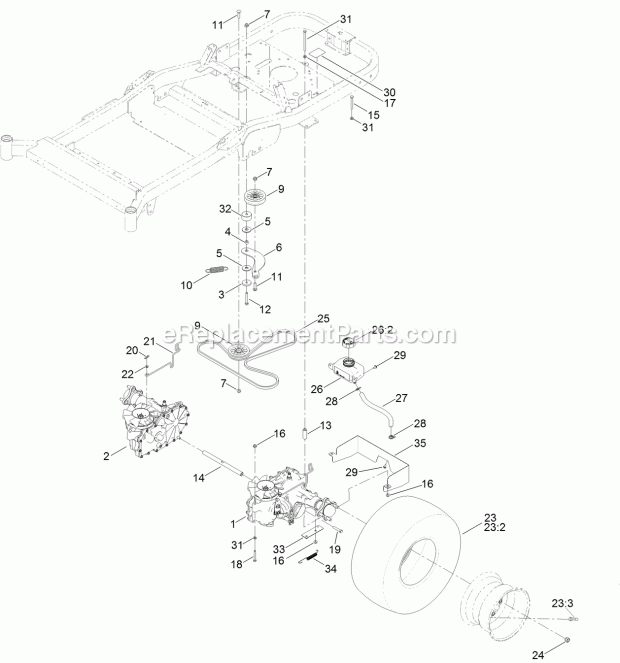 Toro 74846 (316000001-316999999) Titan Zx 4800 Zero-turn-radius Riding Mower, 2016 Traction Drive Assembly Diagram