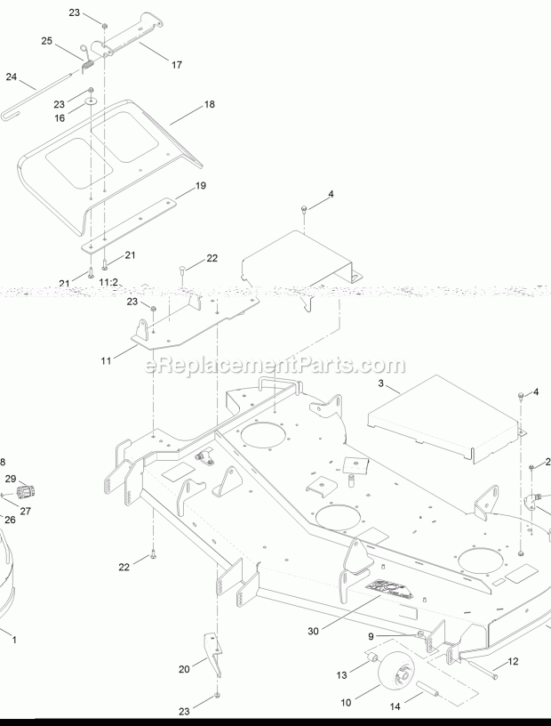 Toro 74852 (314000001-314999999) Titan Zx 5400 Zero-turn-radius Riding Mower, 2014 54 Inch Deck Assembly Diagram