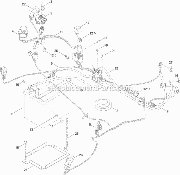 Toro 74853 (314000001-314999999) Titan Zx 6000 Zero-turn-radius Riding Mower, 2014 Electrical Assembly Diagram