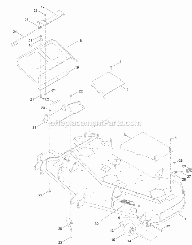 Toro 74863 (315000572-315999999) Titan Zx6000 Zero-turn-radius Riding Mower, 2015 60 Inch Deck Assembly Diagram