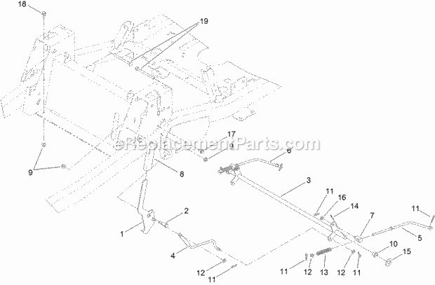 Toro 74872 (311000001-311999999) Titan Mx5480 Zero-turn-radius Riding Mower, 2011 Brake Link Assembly Diagram