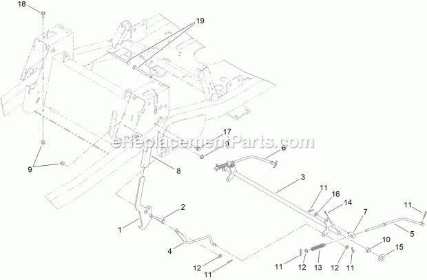 Toro 74873 (312000001-312999999) Titan Mx6080 Zero-turn-radius Riding Mower, 2012 Brake Link Assembly Diagram
