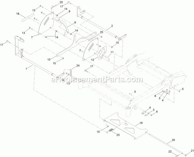 Toro 74892 (316000001-316999999) Titan Mx5400 Zero-turn-radius Riding Mower, 2016 Deck Lift Assembly Diagram