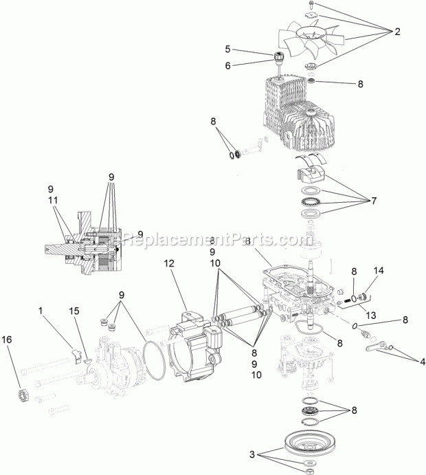 Toro 74901CP (311000001-311999999) Z Master G3 Riding Mower, With 48in Turbo Force Side Discharge Mower, 2011 Lh Hydro Assembly No. 116-1322 Diagram