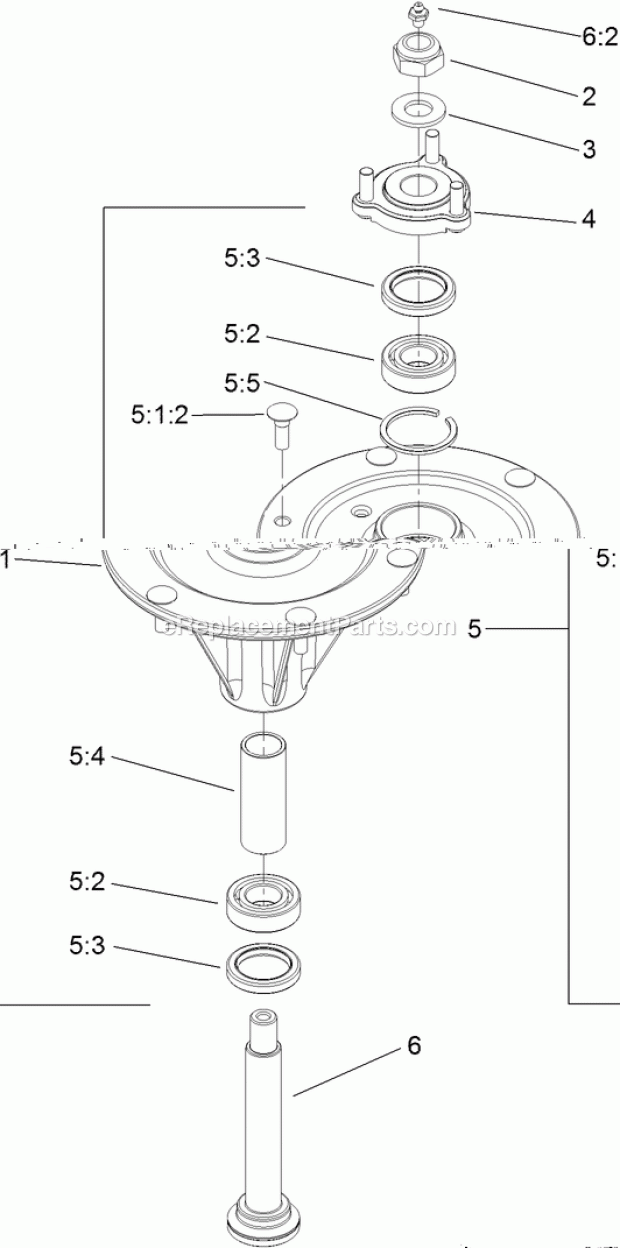 Toro 74901 (311000001-311999999) Z Master G3 Riding Mower, With 48in Turbo Force Side Discharge Mower, 2011 Spindle Assembly No. 119-8560 Diagram