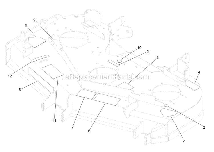 Toro 74901 (313000001-313999999)(2013) Z Master Professional 5000 , With 48in Turbo Force Side Discharge Mower Deck Decal Assembly Diagram