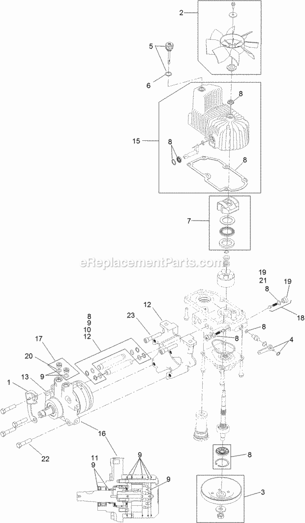 Toro 74901 (314000001-314999999) Z Master Professional 5000 Series Riding Mower, With 48in Turbo Force Side Discharge Mower, 201 Lh Hydro Assembly No. 116-6411 Diagram