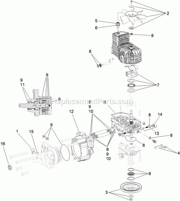 Toro 74902TE (311000001-311999999) Z Master G3 Riding Mower, With 48in Turbo Force Side Discharge Mower, 2011 Rh Hydro Assembly No. 116-1323 Diagram