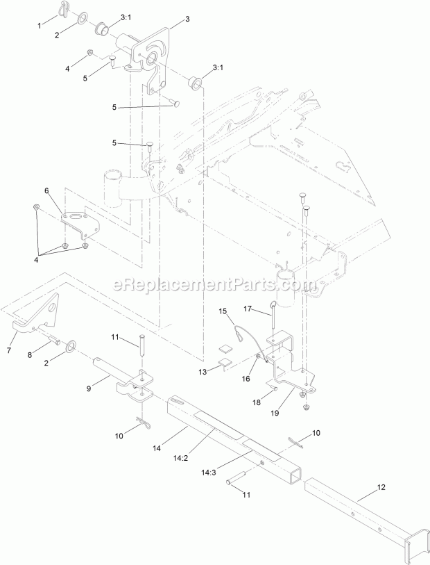 Toro 74902TE (314000001-314999999) Z Master Professional 6000 Series Riding Mower, With 48in Turbo Force Side Discharge Mower, 2 Z Stand Assembly Diagram