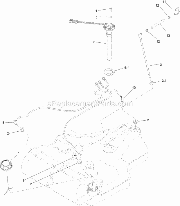 Toro 74902TE (314000001-314999999) Z Master Professional 6000 Series Riding Mower, With 48in Turbo Force Side Discharge Mower, 2 Fuel Tank Assembly No. 116-3979 Diagram
