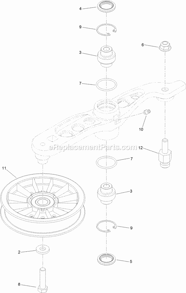 Toro 74902TE (315000001-315999999) Z Master Professional 6000 Series Riding Mower, With 48in Turbo Force Side Discharge Mower, 2 Pump Idler Assembly No. 116-1255 Diagram