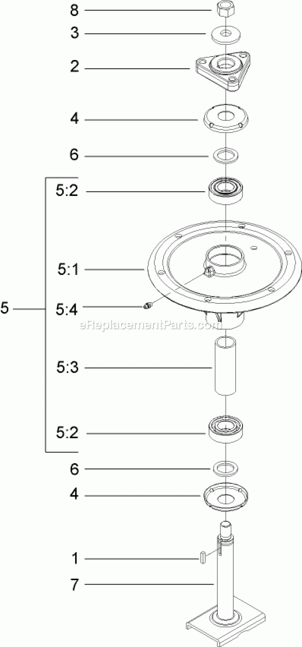 Toro 74903 (290000001-290999999) Z Master G3 Riding Mower, With 52in Turbo Force Side Discharge Mower, 2009 Spindle Assembly No. 107-8504 Diagram