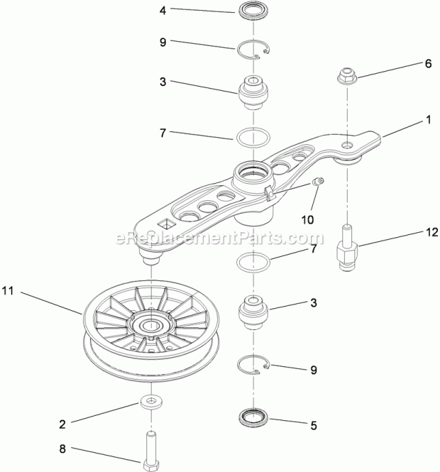 Toro 74903 (310000001-310999999) Z Master G3 Riding Mower, With 52in Turbo Force Side Discharge Mower, 2010 Pump Ilder Assembly No. 116-1255 Diagram