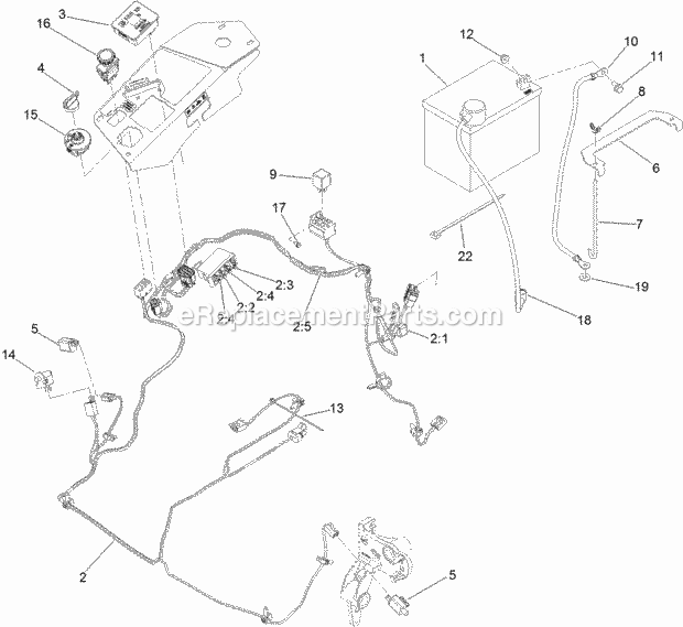 Toro 74903 (311000001-311999999) Z Master G3 Riding Mower, With 52in Turbo Force Side Discharge Mower, 2011 Electrical System Assembly Diagram