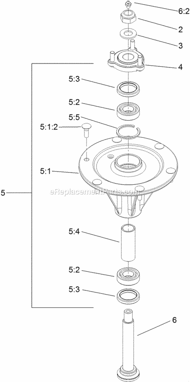 Toro 74915CP (311000001-311999999) Z Master G3 Riding Mower, With 60in Turbo Force Side Discharge Mower, 2011 Spindle Assembly No. 119-8560 Diagram