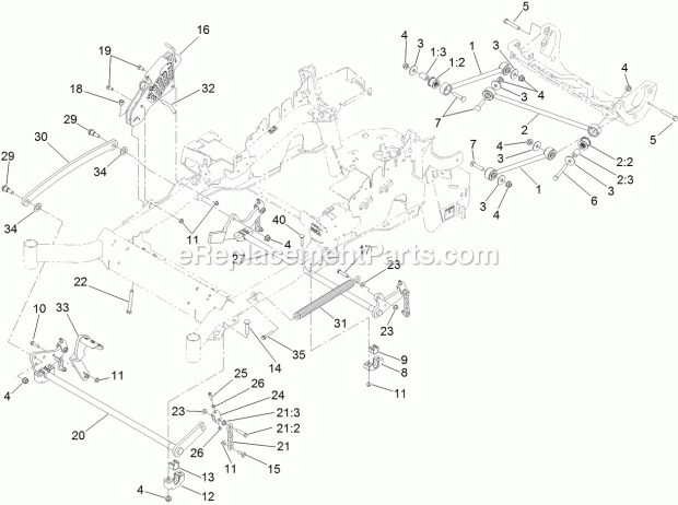 Toro 74915CP (311000001-311999999) Z Master G3 Riding Mower, With 60in Turbo Force Side Discharge Mower, 2011 Deck Lift Assembly Diagram