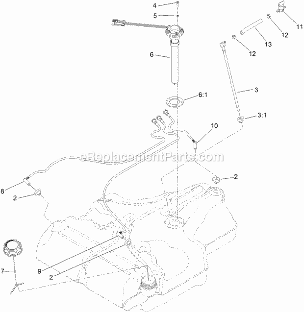 Toro 74918 (315000001-315999999) Z Master Professional 5000 Series Riding Mower, With 72in Turbo Force Side Discharge Mower, 201 Fuel Tank Assembly No. 116-3979 Diagram