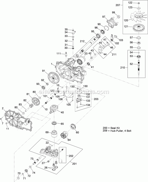 Toro 74920 (311000001-311999999) Titan Zx4820 Zero-turn-radius Riding Mower, 2011 Lh Hydro Assembly No. 115-2551 Diagram