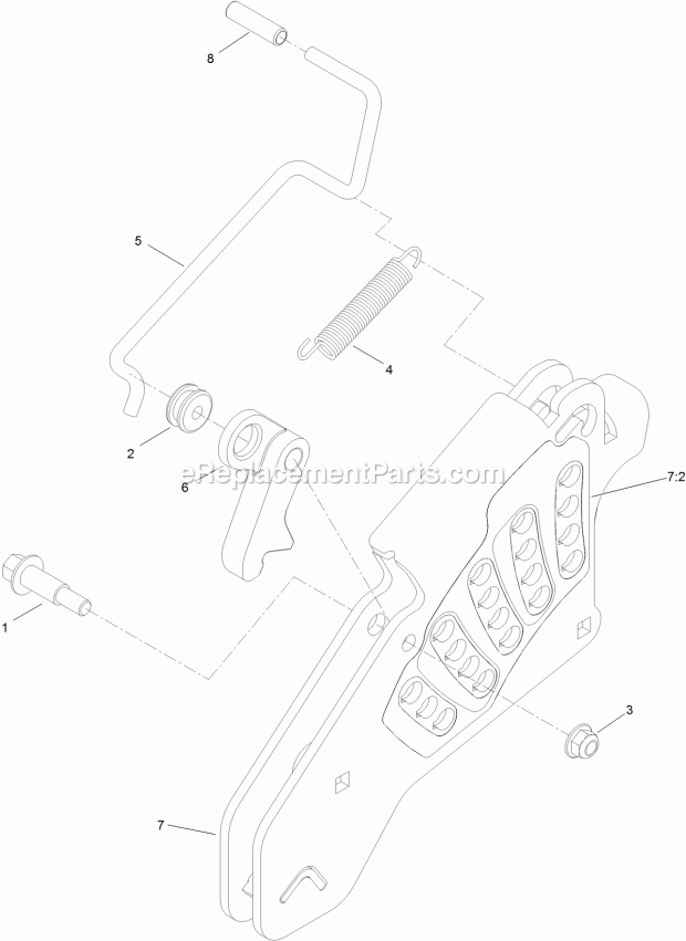 Toro 74922 (315000001-315999999) Z Master Professional 6000 Series Riding Mower, With 48in Turbo Force Side Discharge Mower, 201 Height-Of-Cut Assembly No. 109-7438 Diagram