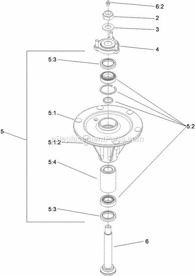 Toro 74923TE (310000001-310999999) Z Master G3 Riding Mower, With 132cm Turbo Force Side Discharge Mower, 2010 Spindle Assembly No. 117-6159 Diagram