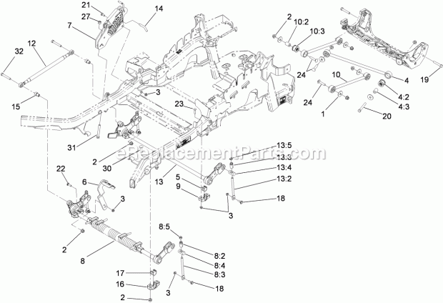 Toro 74925TE (290000001-290999999) Z Master G3 Riding Mower, With 152cm Turbo Force Side Discharge Mower, 2009 Deck Lift Assembly Diagram