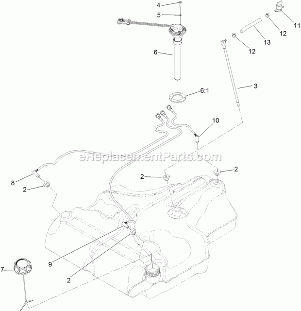 Toro 74925TE (312000001-312999999) Z Master Professional 6000 Series Riding Mower, With 152cm Turbo Force Side Discharge Mower, Fuel Tank Assembly No. 116-3979 Diagram