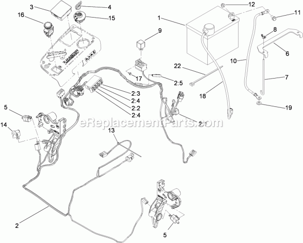 Toro 74925 (290000001-290999999) Z Master G3 Riding Mower, With 60in Turbo Force Side Discharge Mower, 2009 Electrical System Assembly Diagram