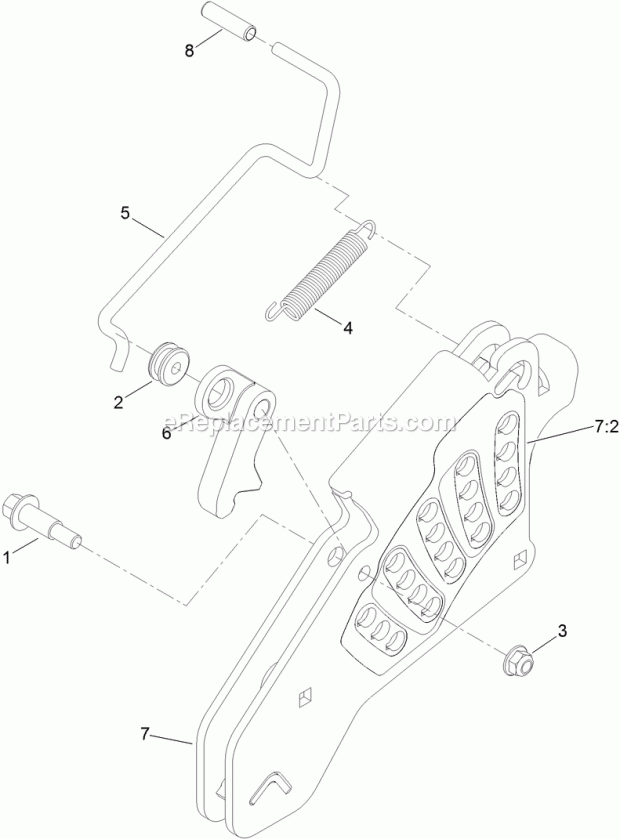 Toro 74925 (313000001-313999999) Z Master Professional 6000 Series Riding Mower, With 60in Turbo Force Side Discharge Mower, 201 Height-Of-Cut Assembly No. 109-7438 Diagram