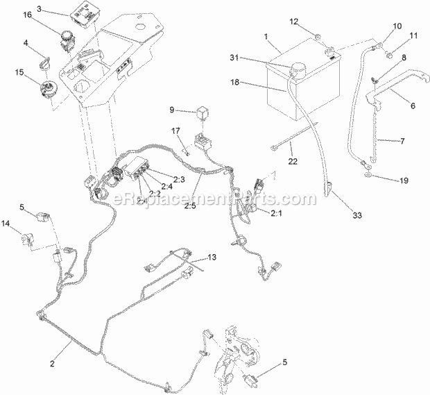 Toro 74936 (311000001-311999999) Z Master G3 Riding Mower, With 60in Turbo Force Side Discharge Mower, 2011 Electrical System Assembly Diagram