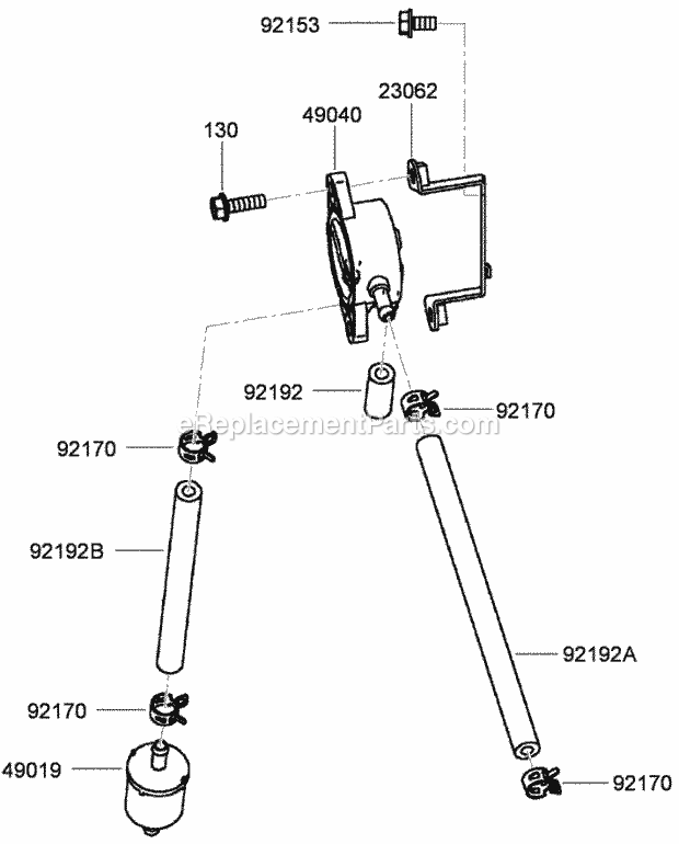 Toro 74941CP (290000001-290999999) Z Master G3 Riding Mower, With 48in Turbo Force Side Discharge Mower, 2009 Fuel Tank and Fuel Valve Assembly Kawasaki Fx801v-As04 Diagram