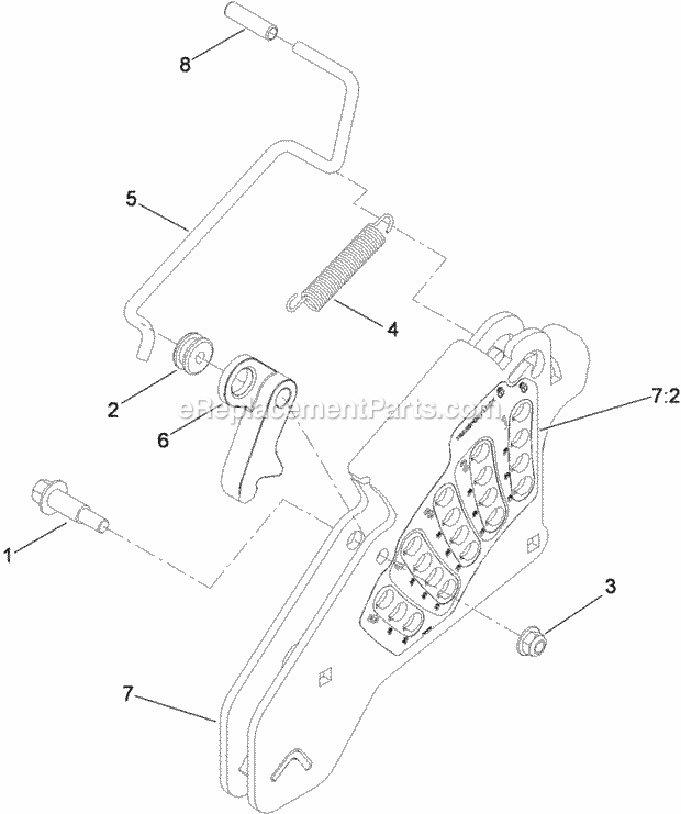 Toro 74941CP (290000001-290999999) Z Master G3 Riding Mower, With 48in Turbo Force Side Discharge Mower, 2009 Height-Of-Cut Assembly No. 109-7438 Diagram