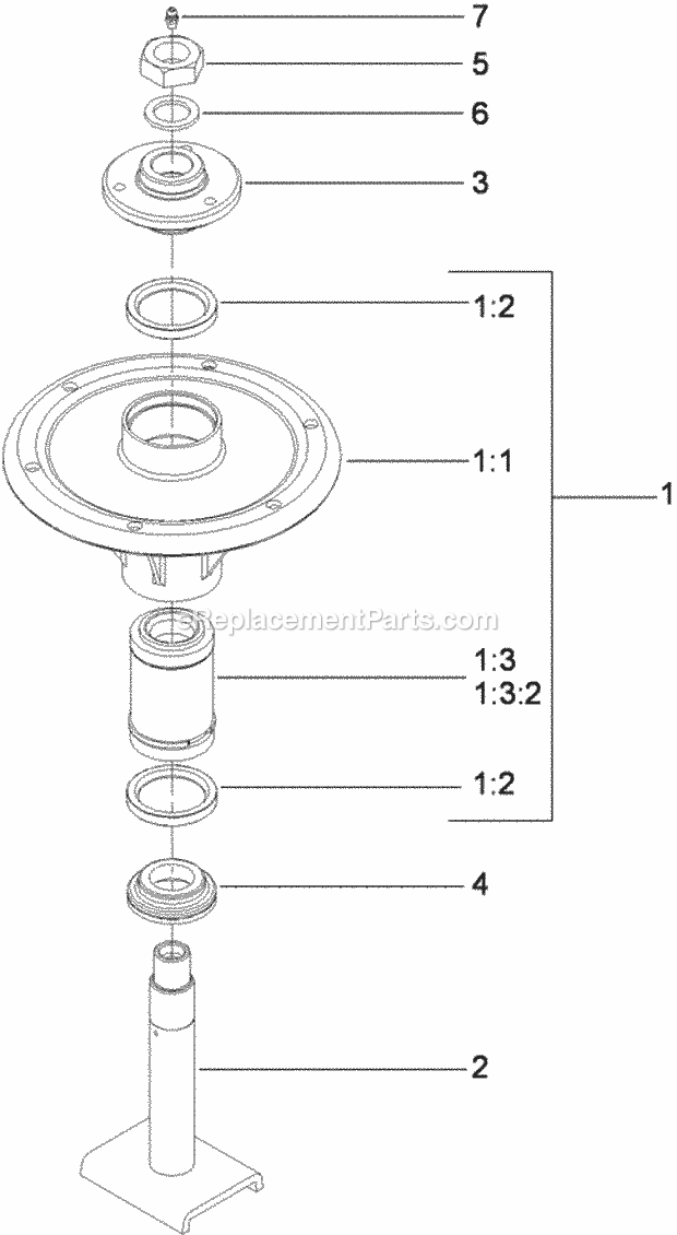 Toro 74941CP (290000001-290999999) Z Master G3 Riding Mower, With 48in Turbo Force Side Discharge Mower, 2009 Spindle Assembly No. 117-3840 Diagram