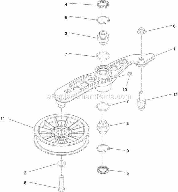 Toro 74941CP (312000001-312999999) Z Master Professional 6000 Series Riding Mower, With 48in Turbo Force Side Discharge Mower, 2 Pump Idler Assembly No. 116-1255 Diagram