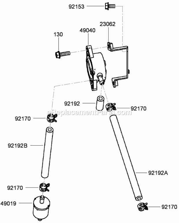 Toro 74943CP (290000001-290999999) Z Master G3 Riding Mower, With 52in Turbo Force Side Discharge Mower, 2009 Fuel Tank and Fuel Valve Assembly Kawasaki Fx801v-As04 Diagram