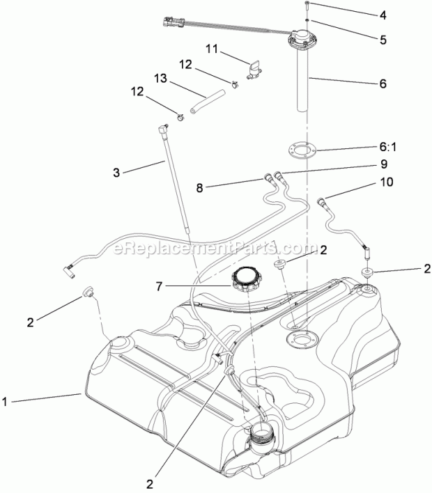 Toro 74943CP (290000001-290999999) Z Master G3 Riding Mower, With 52in Turbo Force Side Discharge Mower, 2009 Fuel Tank Assembly No. 109-9357 Diagram