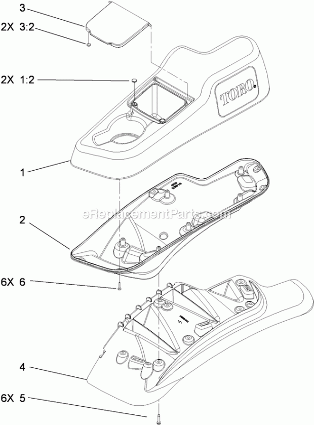 Toro 74943CP (290000001-290999999) Z Master G3 Riding Mower, With 52in Turbo Force Side Discharge Mower, 2009 Lh Console Assembly No. 115-7403 Diagram