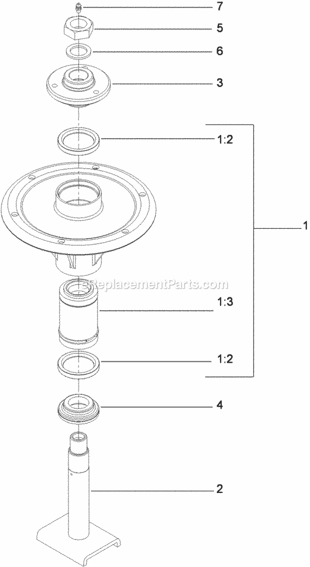 Toro 74943CP (312000001-312999999) Z Master Professional 6000 Series Riding Mower, With 52in Turbo Force Side Discharge Mower, 2 Spindle Assembly No. 117-3840 Diagram