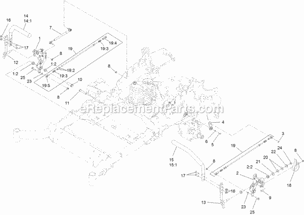 Toro 74944 (315000001-315999999) Z Master Professional 5000 Series Riding Mower, With 72in Turbo Force Rear Discharge Mower, 201 Motion Control Assembly Diagram